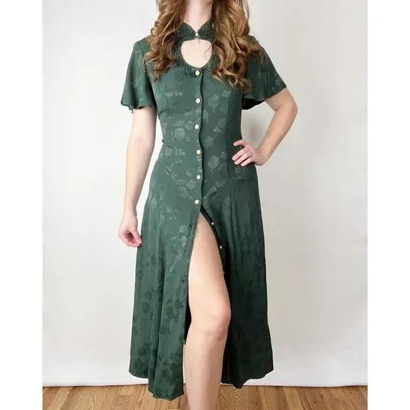 Vintage Victorian Cottagecore Gothic Corset Midi Maxi Dress Dark Fairycore Sexy - Picture 2 of 8